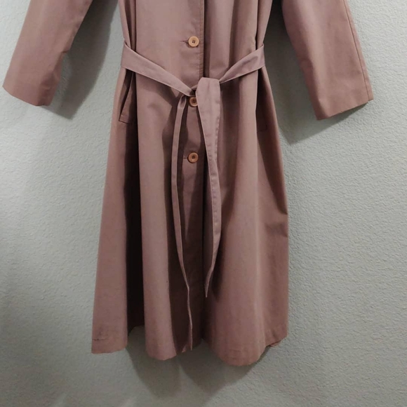 Women's Mauve Pink Trench Coat / Size: 10 - Picture 7 of 8